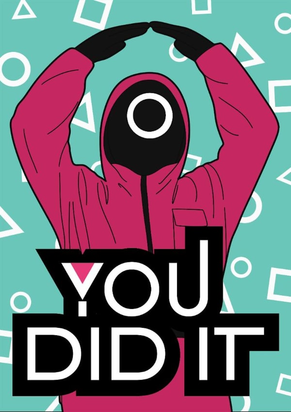 Funny Congratulations Card - Squid Game - Pass created by Hey Bungalow Designs