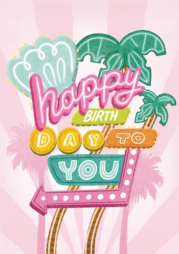 Classic Birthday Card - Neon Birthday Sign created by Ricicle Cards