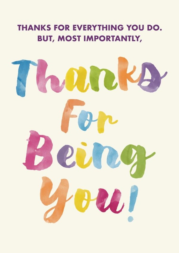 Modern Mother’s Day Card - Thanks For Everything You Do - Colourful Typography created by Choo Choo 