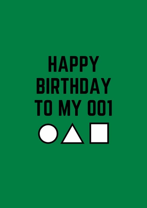 Funny Birthday Card - Squid Game - 001 created by Amy (Hedgecards)