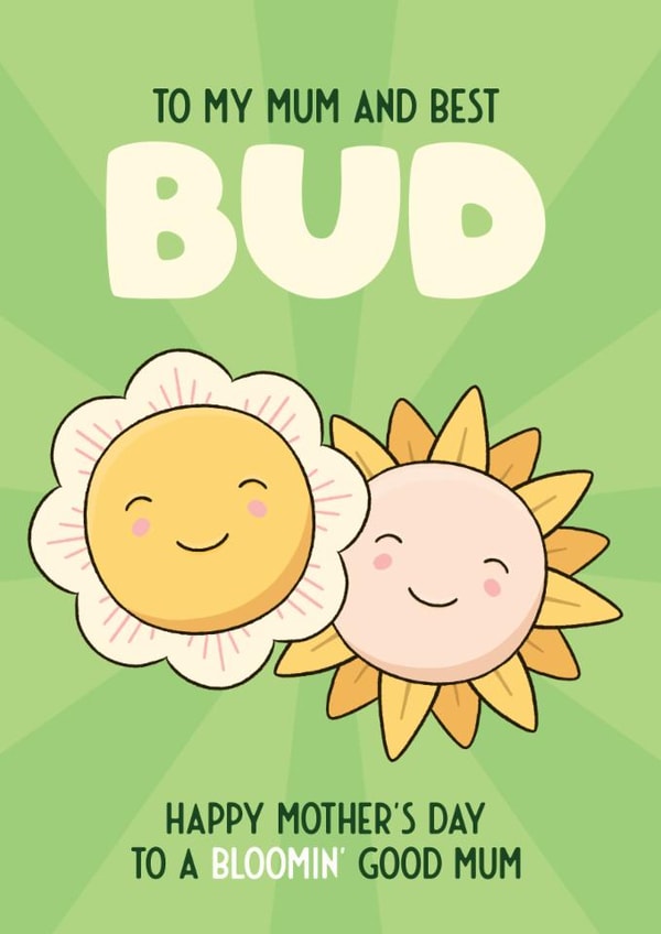 Cute Mother's Day Card - Best Bud created by Bev O'Connor || @oconnordesign