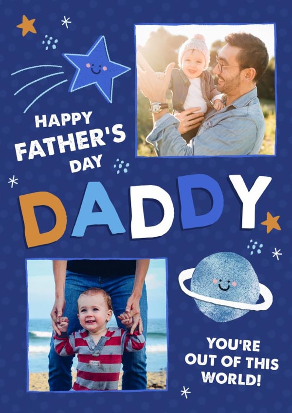 Cute Father's Day Card - You're Out Of This World - Planets And Stars created by Holly Sims