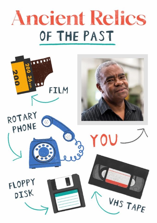 Funny Birthday Card - Ancient Relics of The Past created by Holly Sims 