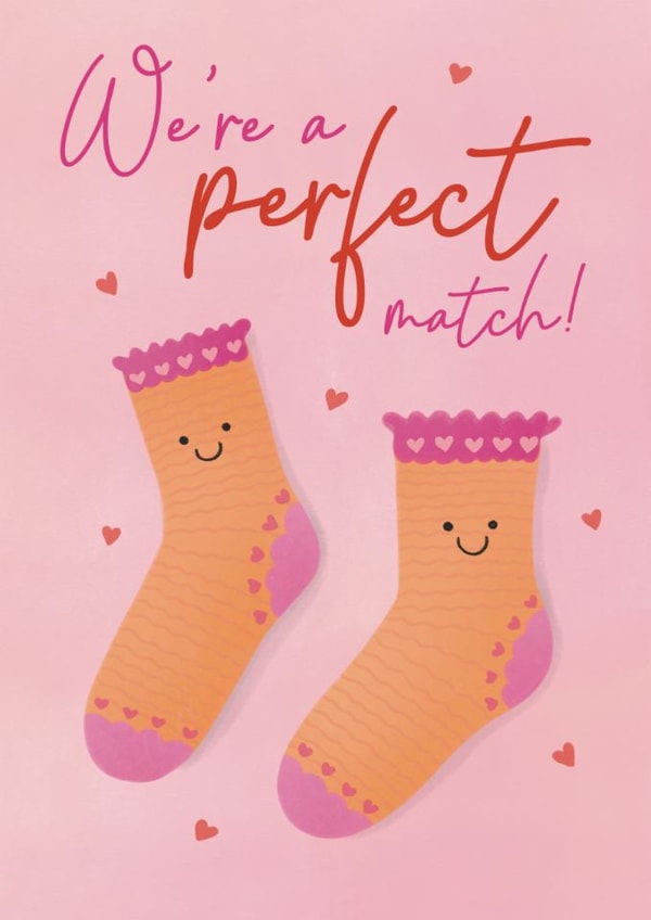 Cute Valentine's Day Card - Socks - Perfect Match created by Lisa Parker
