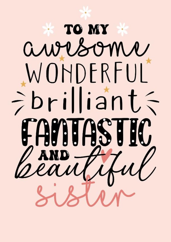 Classic Birthday Card - Awesome Sister created by Little Prints Fred Designs