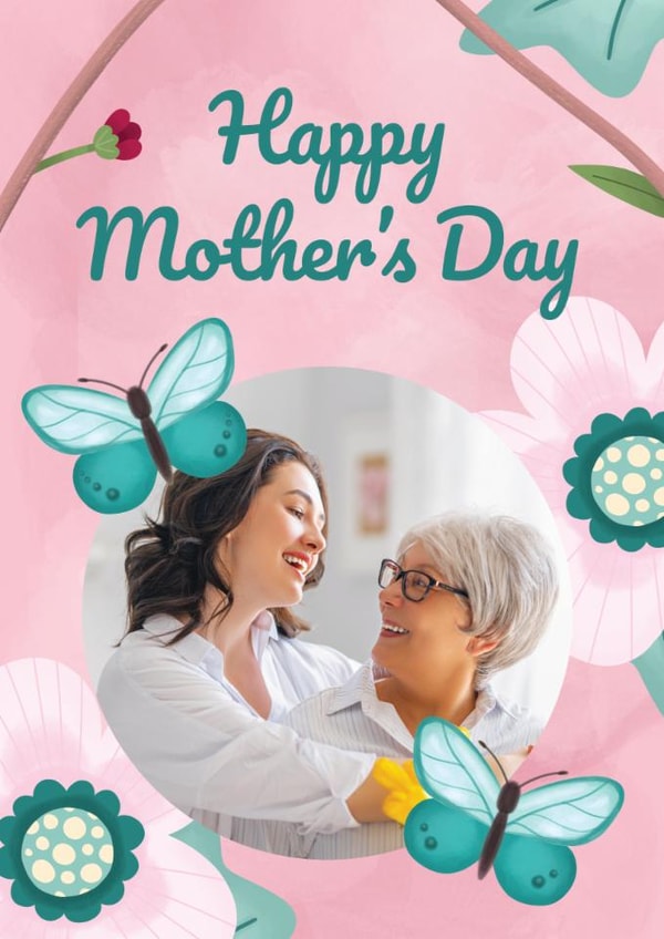 Pretty Mother's Day Card - Flowers And Butterflies created by Bev O'Connor || @oconnordesign