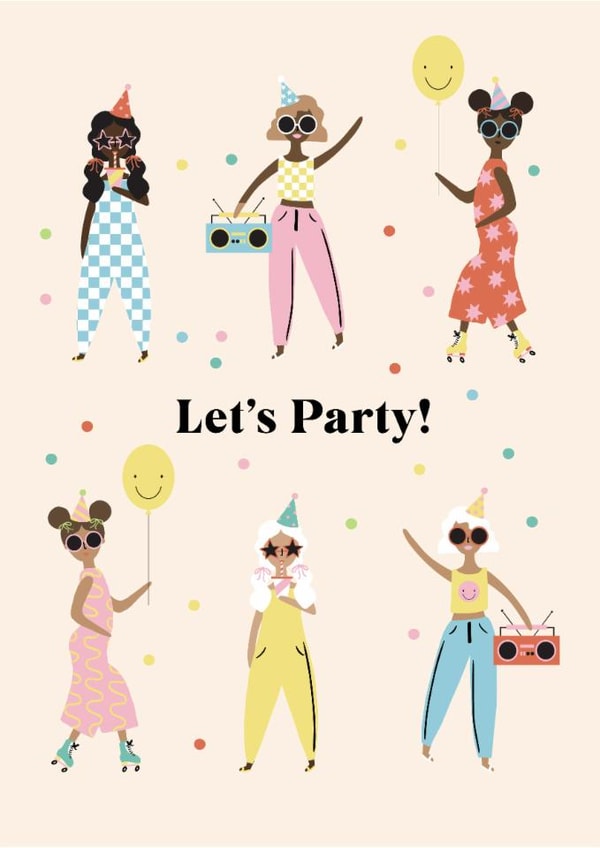 Classic Birthday Card - Party Girls created by Duchess Plum