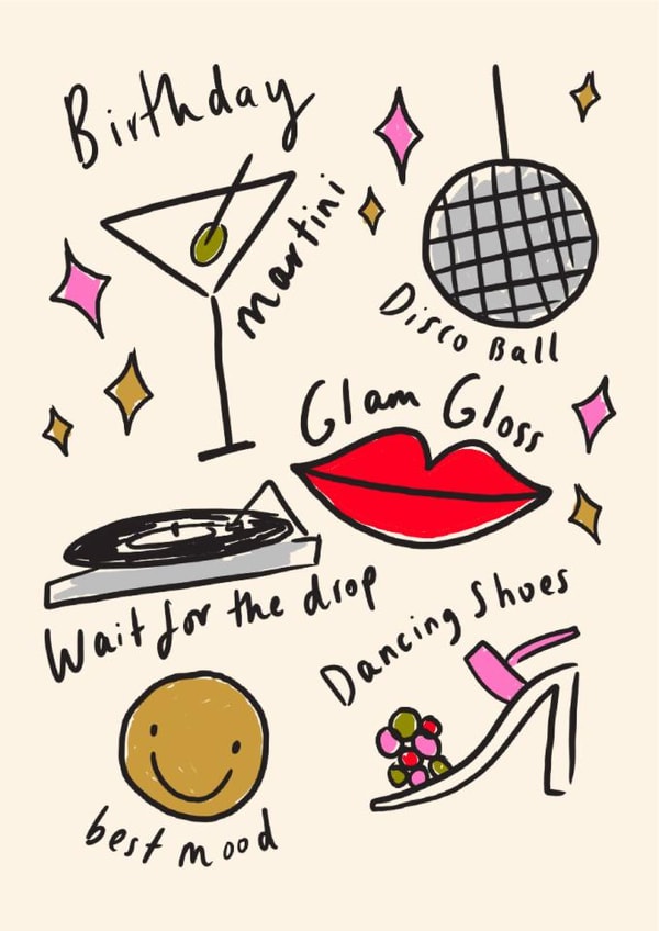 Classic Birthday Card - Disco Dancing created by Duchess Plum