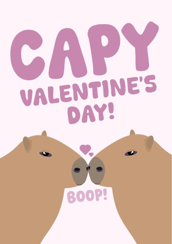 Cute Valentine's Day Card - Capybara created by PopDogShop