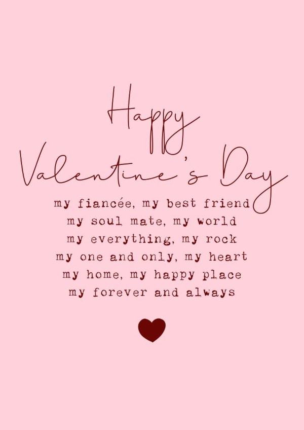 Classic Valentine's Day Card - Fiancée - Forever And Always created by Cake For Breakfast