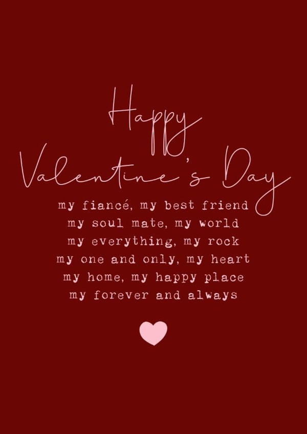 Classic Valentine's Day Card - Fiancé - Forever And Always created by Cake For Breakfast