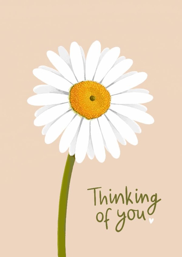 Sweet Thinking of You/Sympathy Card - Daisy - Heart created by Fliss Muir