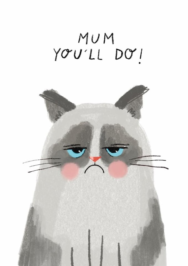 Cute Mother’s Day/Birthday Card - Cat - You'll Do! created by Nicola Watson
