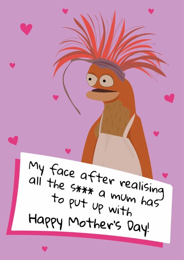 Funny Mother's Day Card - Pepe The King Prawn - Hearts created by @Laura Lonsdale Designs