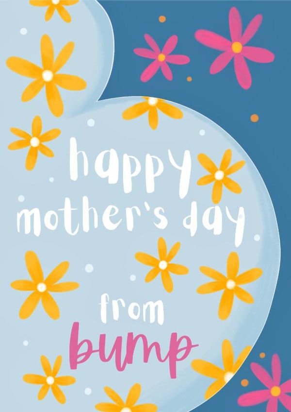 Cute Mother's Day Card - From Bump - Flowers created by Sian Moore Illustration