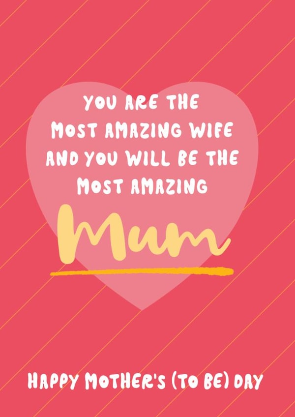 Cute Mother's Day Card - For Wife - For Mum To Be created by Bev O'Connor || @oconnordesign