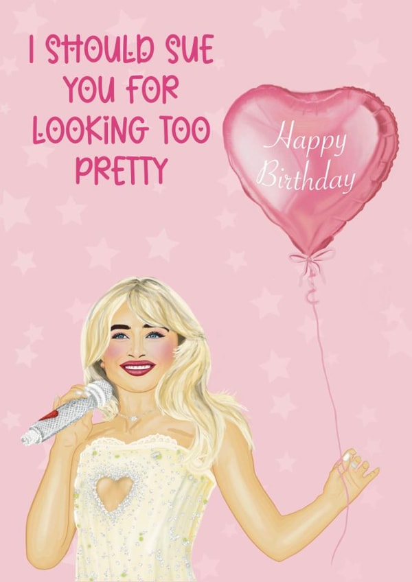 Fun Birthday Card - Sabrina Carpenter - Balloon created by Choo Choo