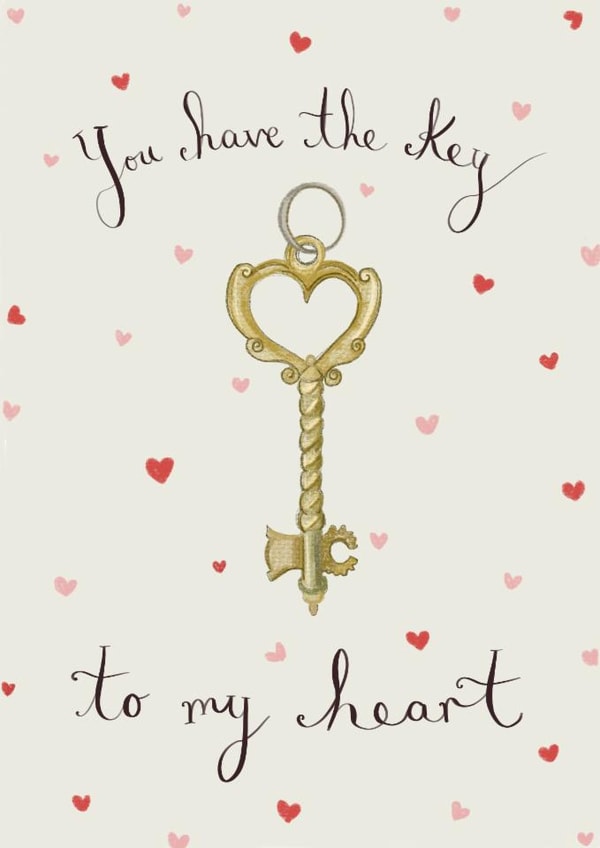 Classic Valentine's Day Card - You Have The Key To My Heart - Hearts created by Love Lucy Illustration