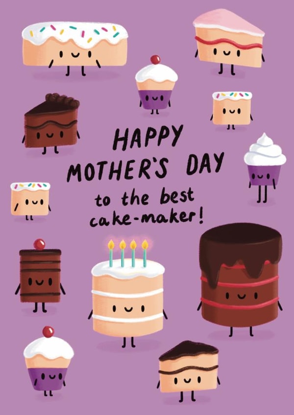 Cute Mother's Day Card - Best Cake Maker created by Sophie Kent Illustration