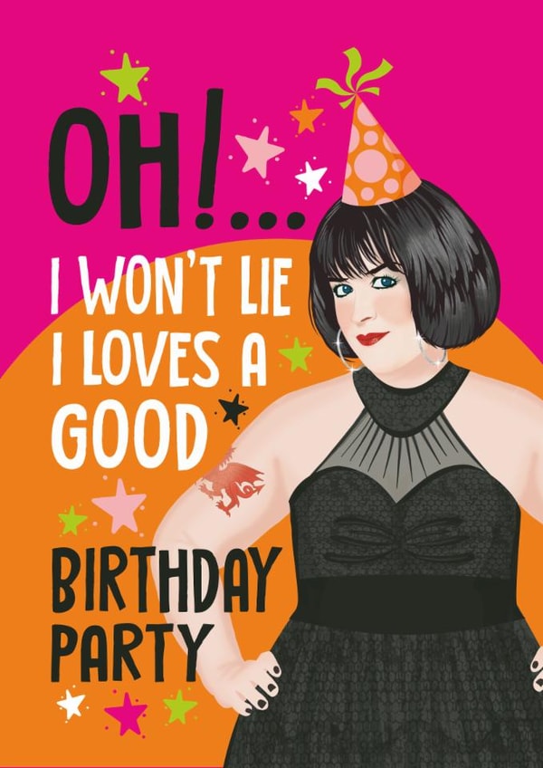 Funny Birthday Card - Nessa - I Loves A Good Birthday Party created by Atwood & Atwood