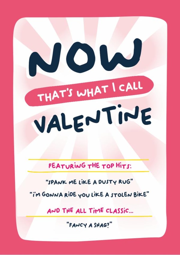 Cheeky Valentine's Day Card - Now That's What I Call Valentine - Top Hits created by PaperJam Print Co.