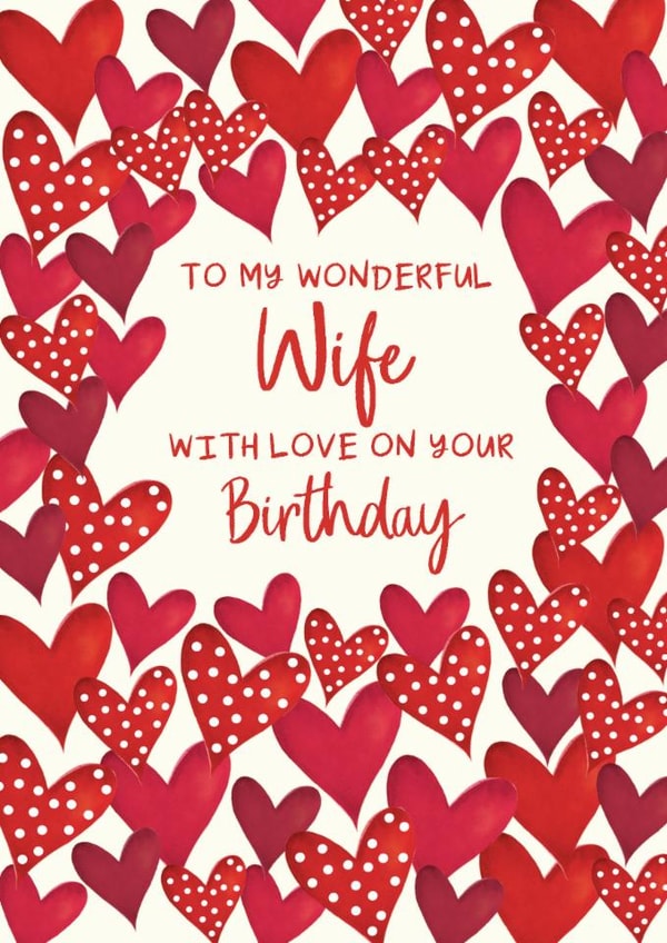 Classic Birthday Card - Wonderful Wife created by The Boy and the Bear