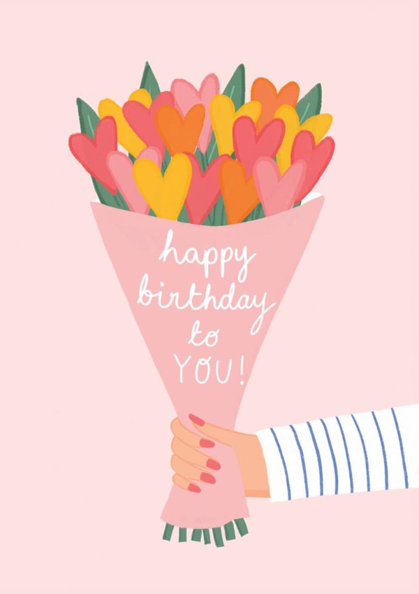 Pretty Birthday Card - Floral Bouquet created by Picture Purrfect Cards