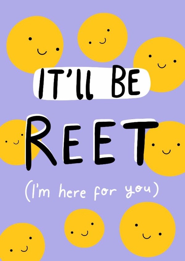 Cute Thinking Of You Card - It'll Be Reet created by Fox and Bird Studio