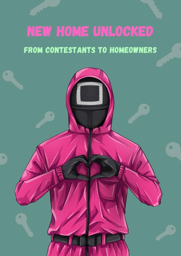 Funny New Home Card - Squid Game created by GawjusCards