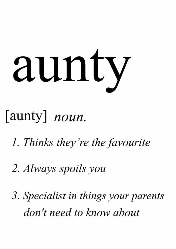 Card for Aunties - Aunty Definition Card created by Luke Everitt