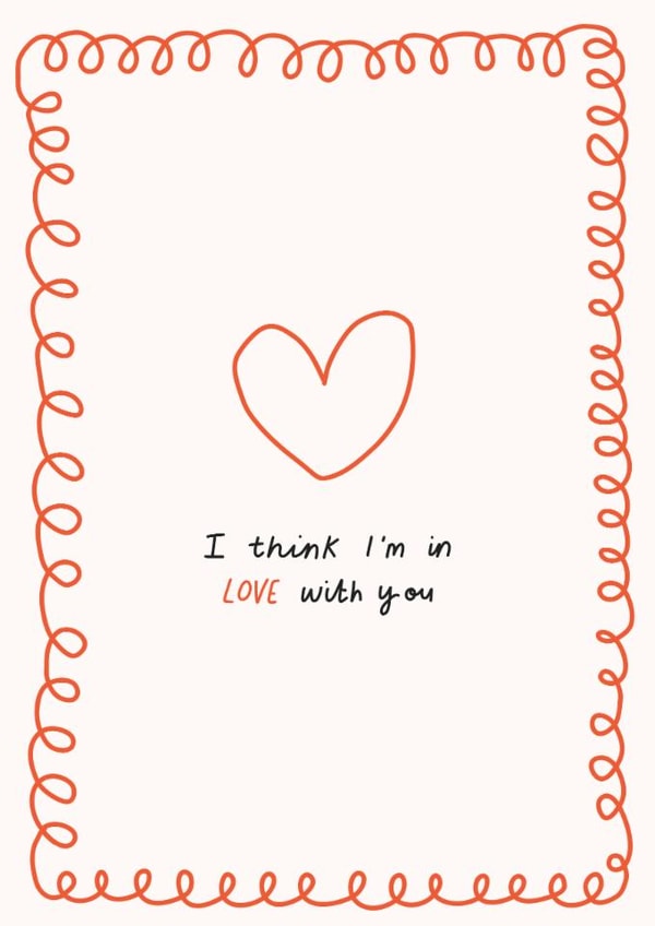 Valentine’s Day cute minimal romantic anniversary card created by Doodled By Anya