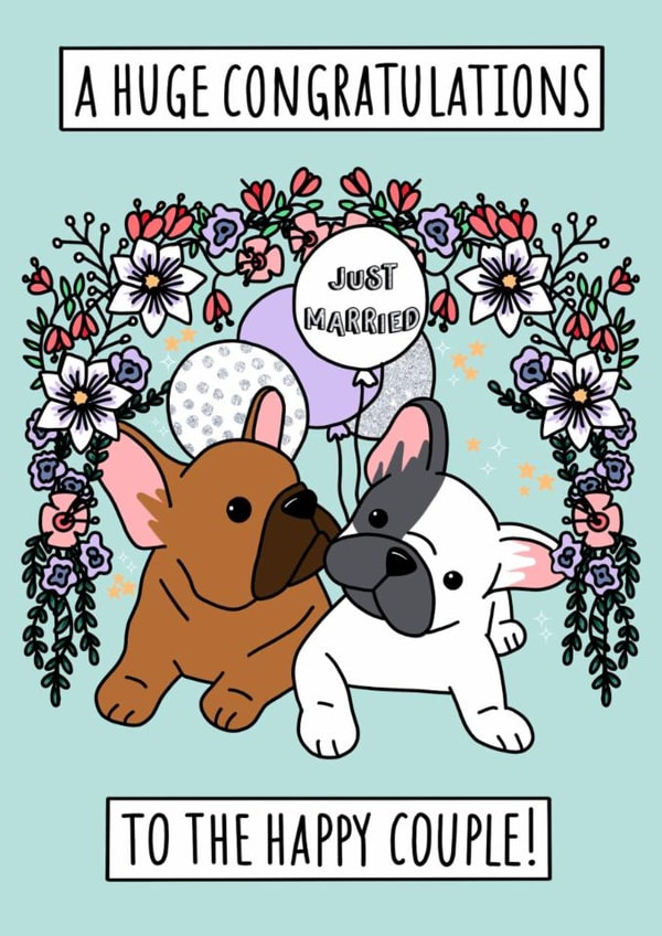 Cute Wedding Celebration Congratulations Card created by Natalie Tuck