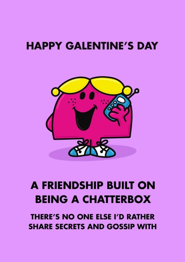 Little Miss Chatterbox - Heartfelt Galentine's Day Card created by Mr. Men