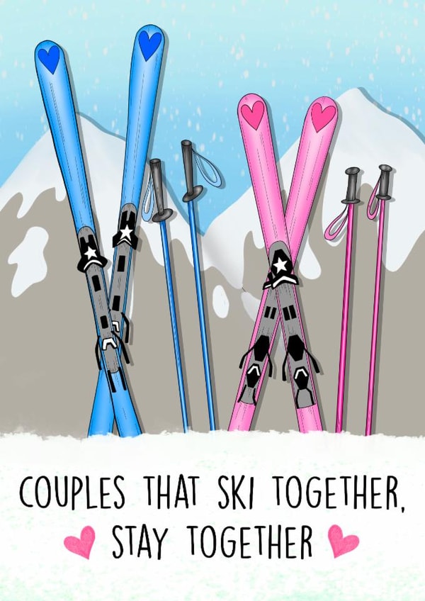 Fun Valentine's Day Card - Couples That Ski Together - Stay Together created by Poppy & Mabel