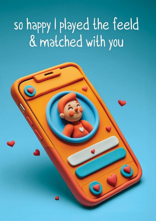 Punny Valentine's Day Card - Feeld App - Playing The Feeld created by Woody's Design