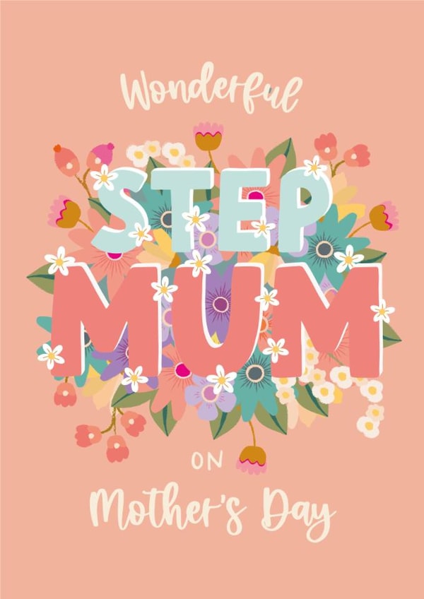 Pretty Mother's Day Card - For Stepmum - Flowers created by The Pattern Press