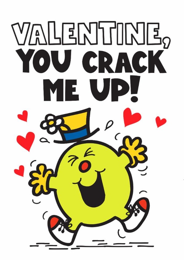 Mr Funny Valentines Day Card - You Crack Me Up for Husband, Boyfriend, Partner created by Mr. Men