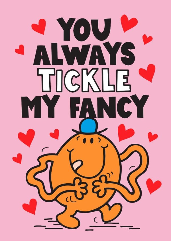 Funny Mr. Tickle Valentines Card /Anniversary Card for Him, Husband, Boyfriend created by Mr. Men