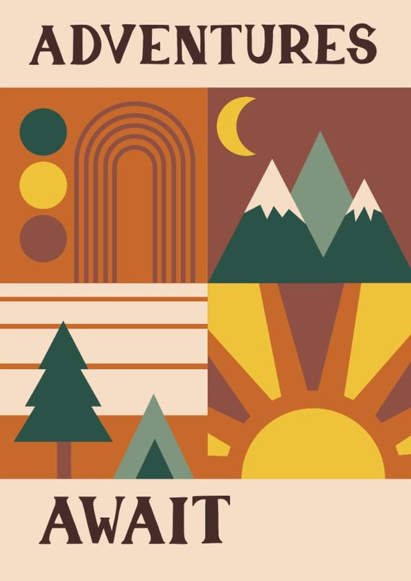 Classic Leaving Card - Adventures Await created by Jessie Maeve Studio