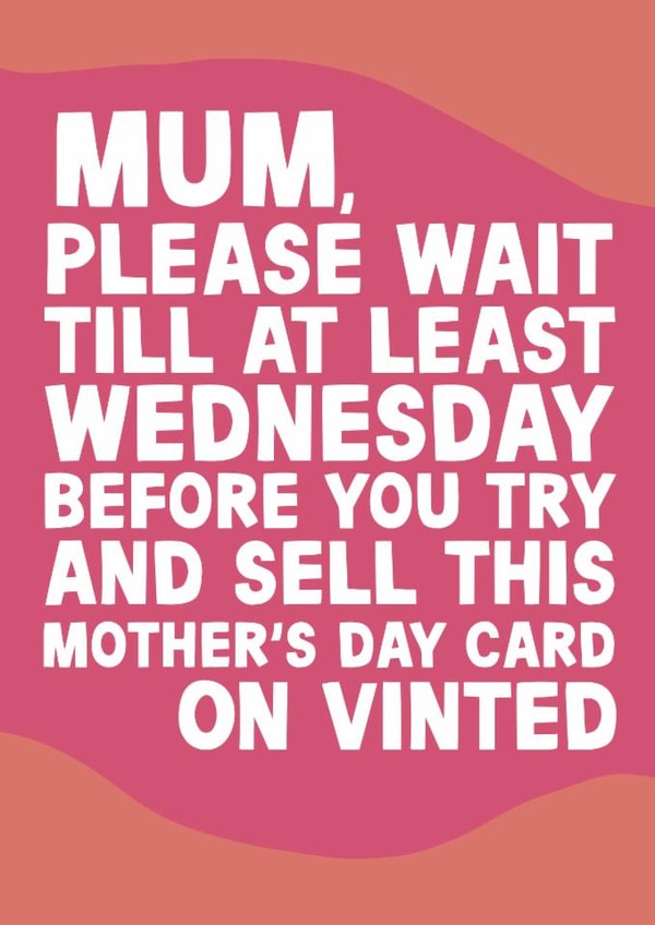 Funny Mother's Day Card - Vinted Obsessed Mum created by Pickled Prints