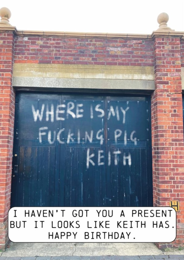 Funny Birthday Card - Graffiti - Keith created by OBJECTABLES