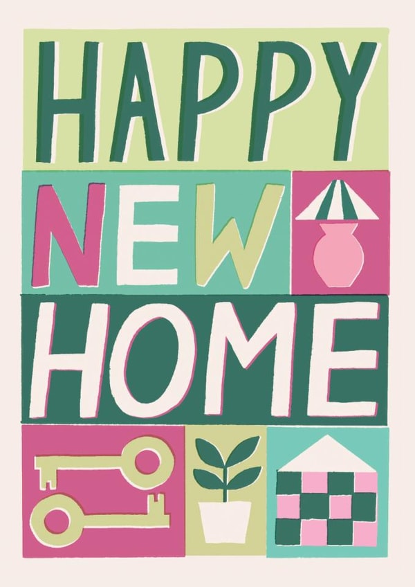 Modern New Home Card - Typography - Happy New Home | thortful