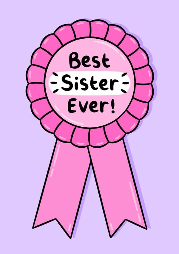 Cute Birthday Card - Best Sister Ever created by Holly Murray Doodles