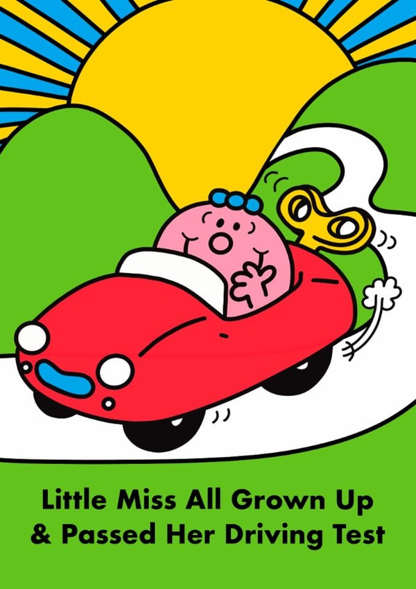 Cute Little Miss Tiny Card - Congratulations - Passed Driving Test created by Mr. Men