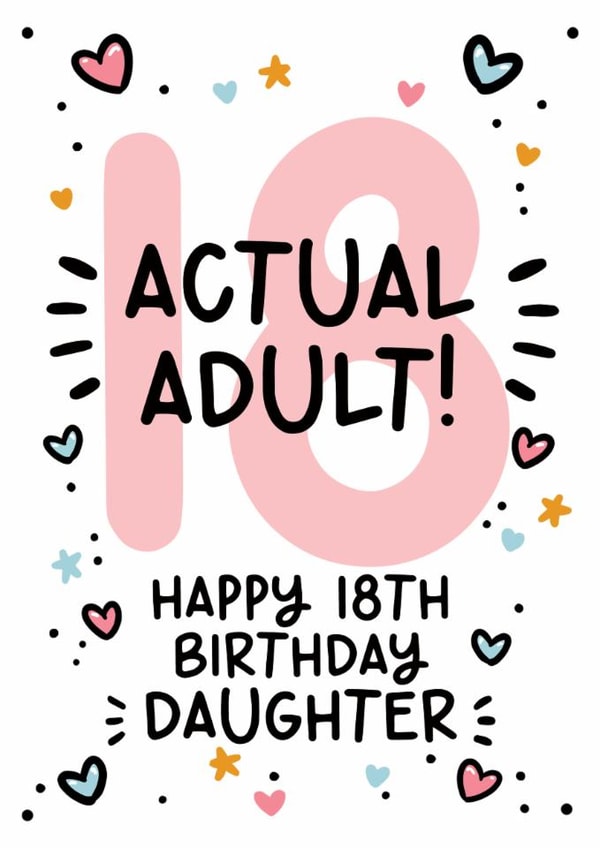 Cute 18th Birthday Card - 18th - For Daughter created by Lyndsay Moon