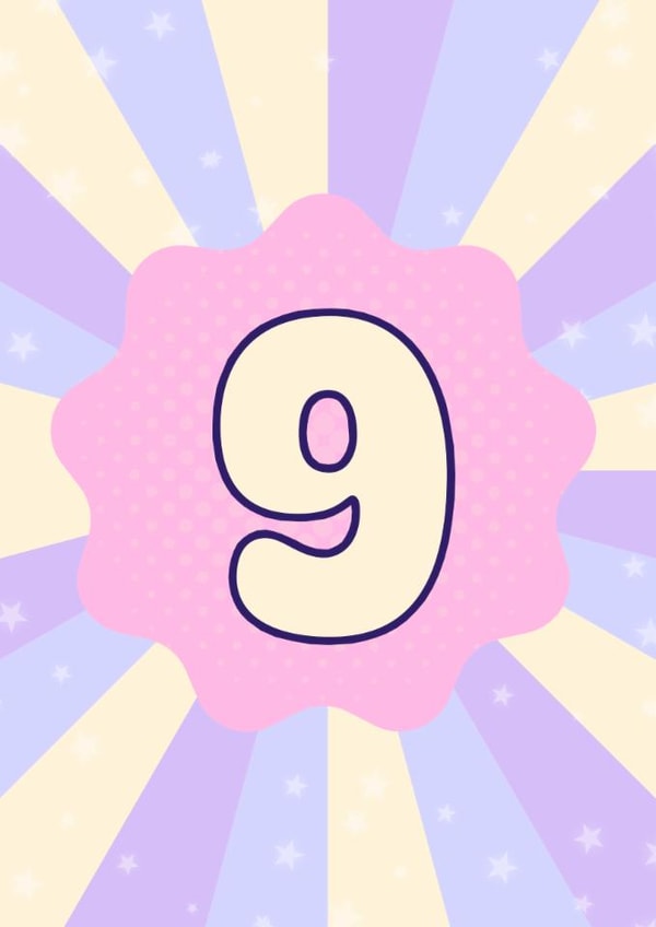 Cute Birthday Card - 9th - For Her created by GawjusCards