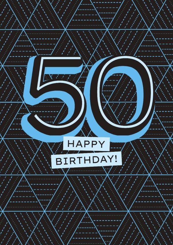 Classic Birthday Card - 50th - Geometric created by Evie Garnett Designs