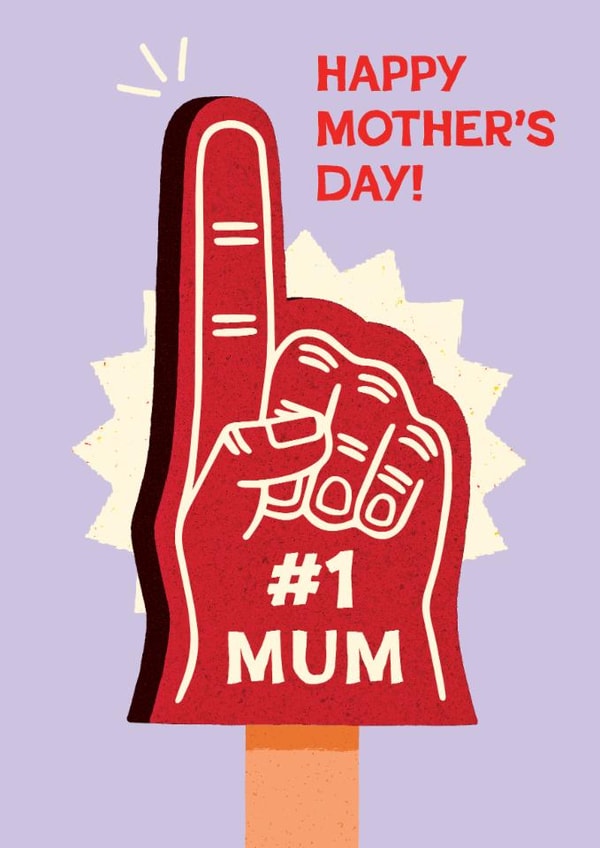 Fun Mother's Day Card - Foam Finger - #1 Mum created by Folio | Ian Owen