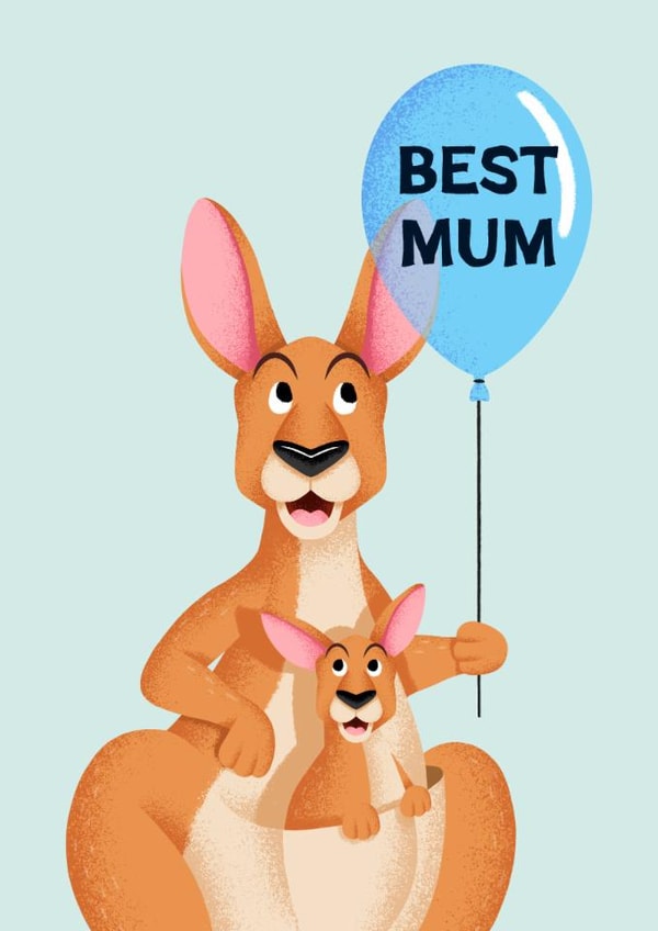 Cute Mother's Day Card - Best Mum - Kangaroos created by Folio | Ian Owen