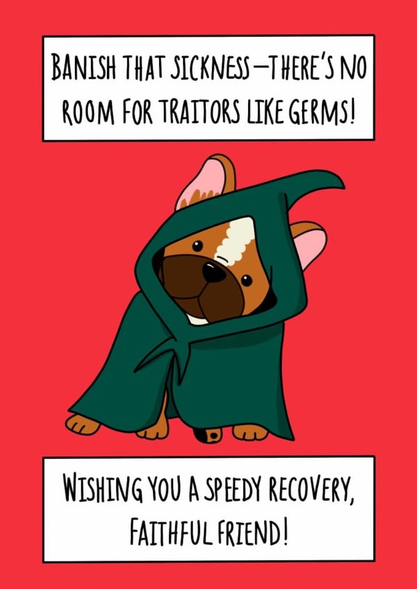 Cute Traitors Theme Get well soon card - Banish that sickness created by Natalie Tuck